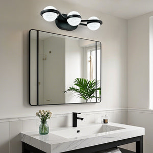 English Elm Bathroom Vanity Light - Modern 3-Bulb Led Fixture With Crystal-Sand Acrylic Shades For Elegant Spaces W2312P374862