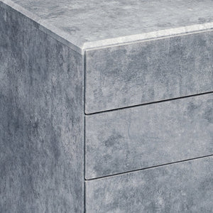 English Elm Silver Faux Concrete 3-Drawer File Cabinet on Casters — Mobile, Manual-Close Storage for Office & Home B062P184519