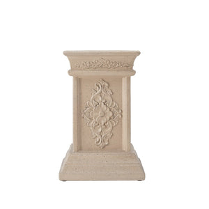 English Elm Pedestal Column Plant Stand Handcrafted Mgo for Indoor Outdoor Decor Display N772P382568S