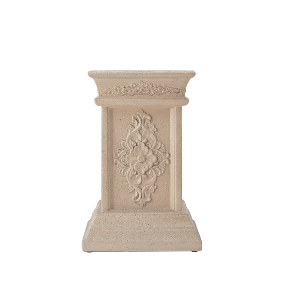 English Elm Pedestal Column Plant Stand Handcrafted Mgo for Indoor Outdoor Decor Display N772P382568S