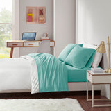 Intelligent Design Cotton Blend Jersey Knit Casual All Season Sheet Set ID20-696 Aqua