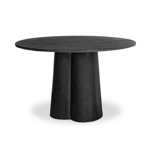 English Elm Mono Round Terrazzo Dining Table Concrete Base Seats 4 Architectural Modern B2769S00011