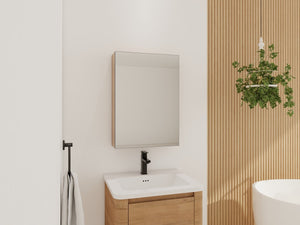 English Elm 20'' Wall Mounted Bathroom Medicine Cabinet with Mirror Adjustable Shelves Plywood W999P470282