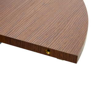 English Elm Extendable Round Dining Table Walnut Grain Top Matte Black Base Seats 4 to 6 W3875S00001