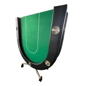 English Elm Ino Design 94 Inch Oval Felt Poker Table Seats Ten with Casters and Cup Holders Green W2748P321635
