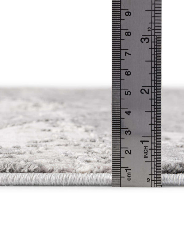 Unique Loom Finsbury Elizabeth Machine Made Abstract Rug Gray, Ivory/Light Blue/Beige 7' 10" x 10' 0"