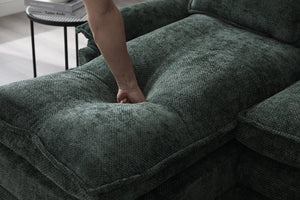 English Elm United We Win 106" U-Shape Sectional Sofa - Cozy Chenille Couch With Storage Ottoman & Usb Ports W1568S00228-GIGA