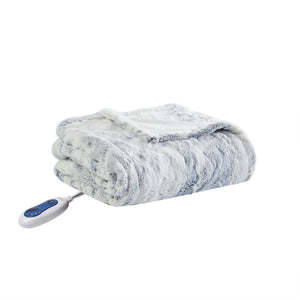 JLA Home Beautyrest - Oversized Luxe Faux Fur Heated Throw with Secure Comfort, Low EMF, OEKO-TEX, 3 Temps & 5-Year Warranty BR54-1370