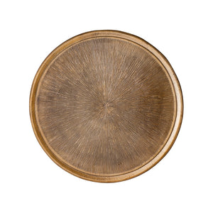 Pasargad Delos Antique Brass Finish Round Side Table - Handcrafted Iron Accent For Elegant Decor Brass Metal Prr-006