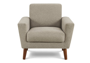 Monarch Specialties Chair, Upholstered in Light Brown Fabric with Walnut Legs Mid-century Living Room 8J21L31