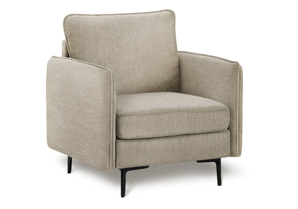 Monarch Specialties Chair, Beige Fabric Upholstered Accent Seat with Black Metal Legs for Modern Living 8K11C04