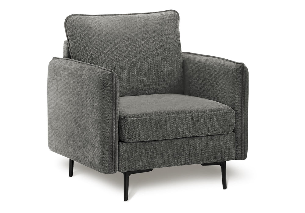 Monarch Specialties Chair, Modern Accent with Dark Grey Fabric Pocket Coil Cushions and Black Metal Legs 8K11C18