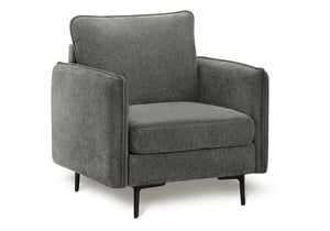 Monarch Specialties Chair, Modern Accent with Dark Grey Fabric Pocket Coil Cushions and Black Metal Legs 8K11C18