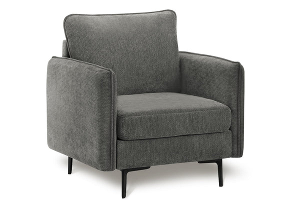 Monarch Specialties Chair, Modern Accent with Dark Grey Fabric Pocket Coil Cushions and Black Metal Legs 8K11C18