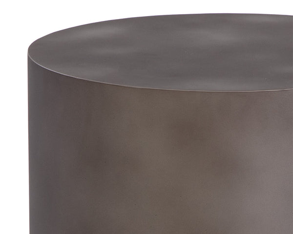 Sunpan Bernaby End Table - Elegant Round Design with Hand-Painted Finish, Perfect for Contemporary Spaces Gunmetal