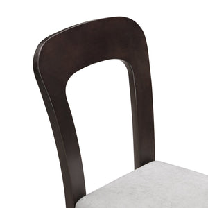 English Elm Dining Side Chairs Set of 2 Gray Chenille Upholstered with Rubberwood Legs for Kitchen N779P236958E