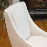 Hearth and Haven Fabric Dining Chair with Nailhead Accents and Sloped Arms, Linen 57371.00