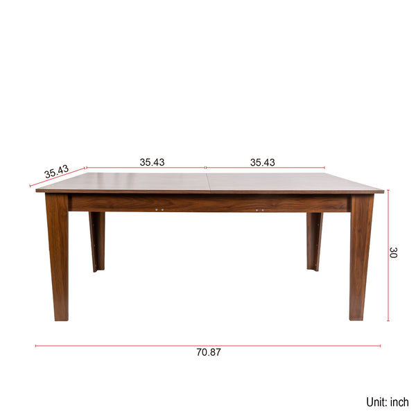 English Elm Dining Extendable Table 106.5" Long Family Dining Table for Small Spaces Melamine Woodgrain Top Walnut W331S00180