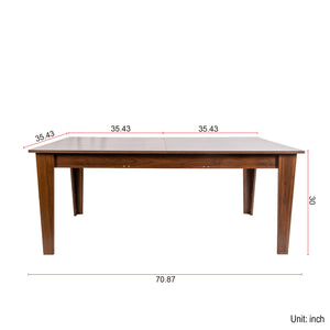 English Elm Dining Extendable Table 106.5" Large Melamine Woodgrain Top, Sturdy 110lb Capacity for Family Meals Walnut W331S00180