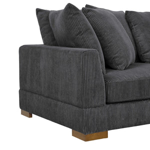 English Elm Large Corduroy Modular Sectional Sofa Sleeper with Ribbed Texture for Open Living Dark Gray B2748S00010