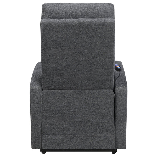English Elm Lyle Charcoal Power Lift Massage Chair with Heat, USB Remote, Gel Memory Foam & Dual Storage Pockets B062P333409