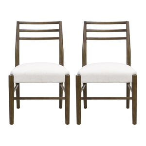 English Elm Christopher Knight Home® - DINING Chair Set of 2 with Rattan Round Back and Upholstered U‑Seat, Wood Frame, Contemporary Style Beige N771P192288T