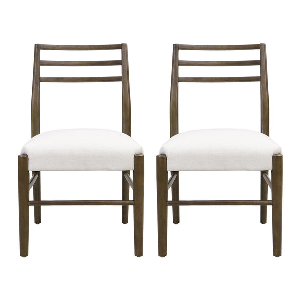 English Elm Christopher Knight Home® - DINING Chair Set of 2 with Rattan Round Back and Upholstered U‑Seat, Wood Frame, Contemporary Style Beige N771P192288T