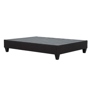 English Elm Modern Upholstered Platform Bed Frame Queen – Cozy Linen-Look Dark Gray Finish, Solid Wood Base DARK GREY 73 L x 11 W x 10 H B011P199725