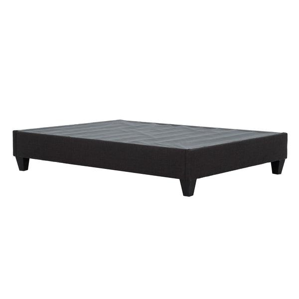 English Elm Modern Upholstered Platform Bed Frame Queen – Cozy Linen-Look Dark Gray Finish, Solid Wood Base DARK GREY 73 L x 11 W x 10 H B011P199725
