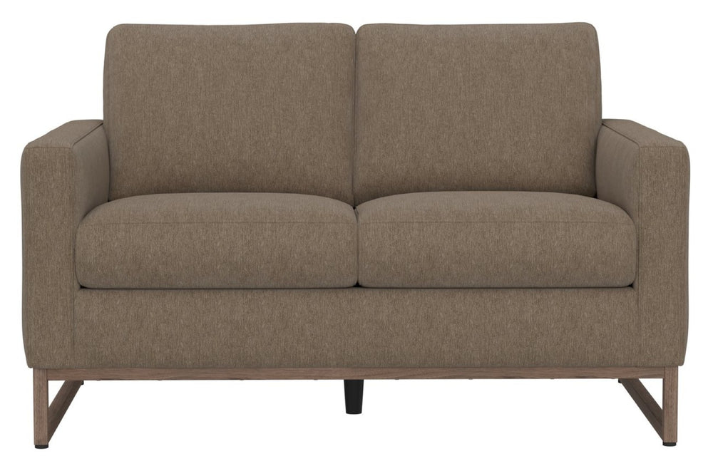 English Elm Truffle Two Seat Loveseat with Taupe Upholstery and Sleek Metal Legs for Modern Spaces B361P482533