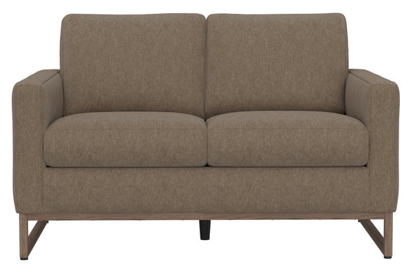 English Elm Truffle Two Seat Loveseat with Taupe Upholstery and Sleek Metal Legs for Modern Spaces B361P482533