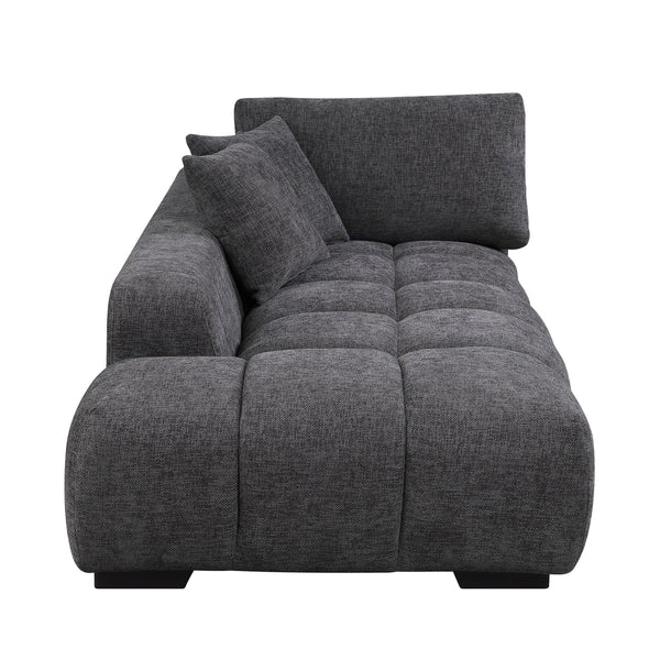 English Elm Chosen Chenille Sectional Sofa with Toss Pillows and Dual Chaises, Pocket Coil Seats, Durable Frame Gray 43 L x 81.88 W x 16.5 H B2726S00038