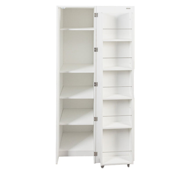 English Elm Kitchen Pantry Cabinet Freestanding Melamine Storage with Shelves for Dining Room White W331P435940