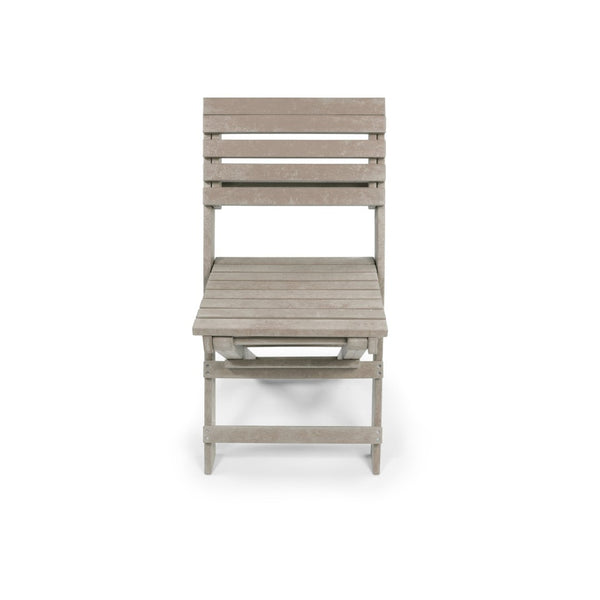English Elm Coastal Bay Recycled Hdpe Folding Bistro Chair for Patio and Balcony Use Sand B2745P409664