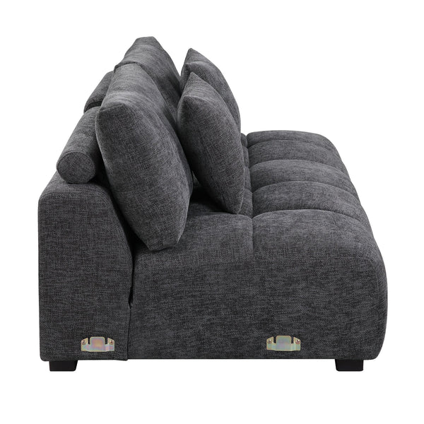 English Elm Chosen Chenille Sectional Sofa with Toss Pillows and Dual Chaises, Pocket Coil Seats, Durable Frame Gray 42.5 L x 83 W x 16.5 H B2726S00037