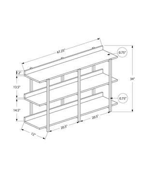 English Elm Accent Console Table: Sleek Grey Laminate & Black Metal, Perfect For Narrow Spaces & Modern Decor B2710P218988