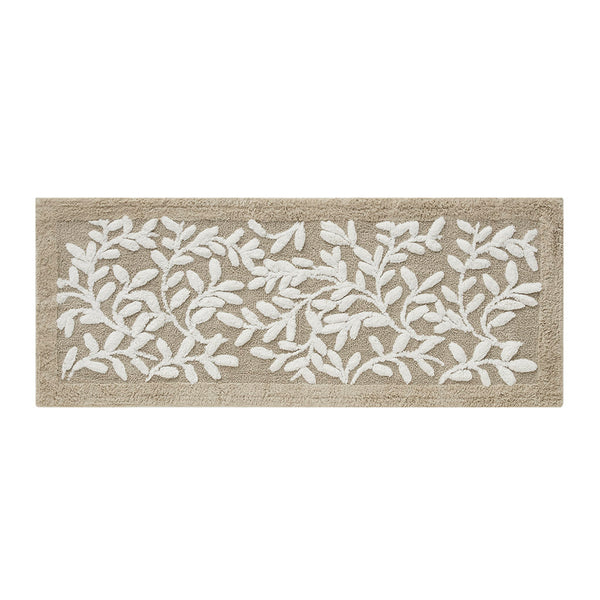 JLA Home Madison Park - Cotton Tufted Leaf Bath Rug with OEKO-TEX Safety, Plush Absorbent Cotton, Skid-Resistant Backing 60 L x 24 W x 0.5H MP72-8342