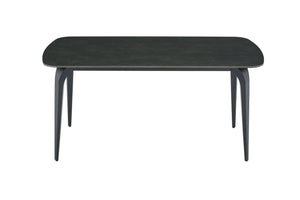 English Elm Modern Sintered Stone Rectangular Dining Table with Gold Accent Metal Base W3493S00015