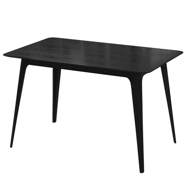 English Elm [video] Mid-century Modern Dining Table Rubberwood Splayed Legs Faux Grain Top Seats Four N759P222557B