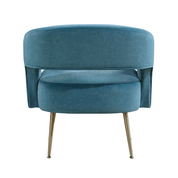English Elm Modern Velvet Accent Chair Plush Foam Seat Gold Leg Base for Living Room Teal B011P458634