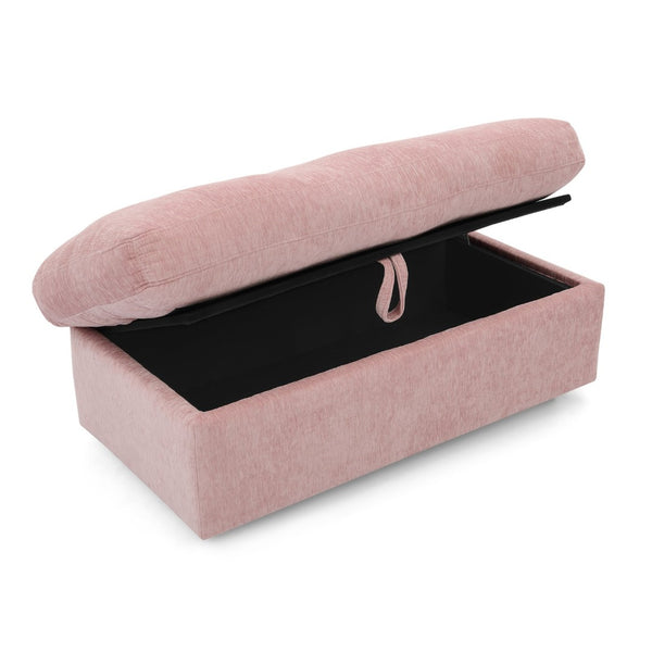 English Elm Leisure Chenille Two Seat Reclining Sofa with Usb Port Storage Ottoman Padded Armrests Pink W487S00519