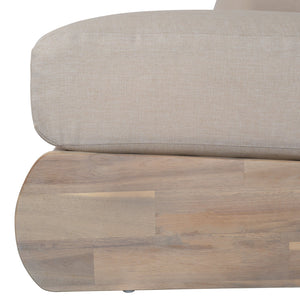 English Elm Christopher Knight Home® - Outdoor Acacia Lazy 3 Seater sofa with water‑repellent cushions, 8" thick seats, durable acacia frame Antique grey white,Off White N773P302635S