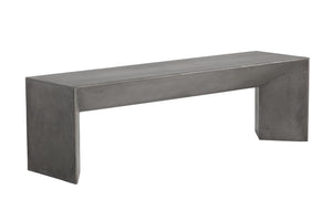 Sunpan Nomad Bench - Elegant Concrete Design with Unique Textures for Indoor and Outdoor Spaces, 55.75"W Grey