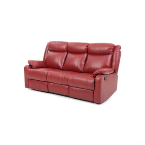 English Elm Stylish Pearl Reclining Love Seat with Padded Arms, Durable PU Upholstery, Sleek Movie-Night Comfort Red 26 L x 76 W x 30 H B078108429