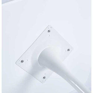 English Elm White Square Tulip Table 24" — Modern Matte White MDF Top, Metal Pedestal Base, Compact Bistro Dining Table for Apartment, Office & Cafe W3766P370563