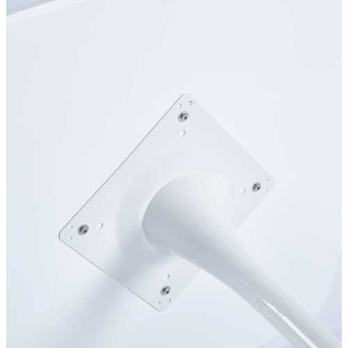 English Elm White Square Tulip Table 24" — Modern Matte White MDF Top, Metal Pedestal Base, Compact Bistro Dining Table for Apartment, Office & Cafe W3766P370563