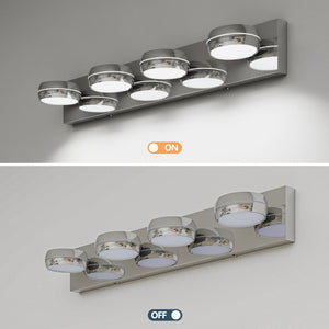 English Elm Led Vanity Light Bar 28in Polished Chrome Dimmable Fixture for Bathroom Mirror W1340P328787