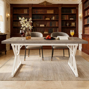 English Elm Woodgrain Walnut Look Bar Height Table with Hexagonal Base for Home Loft Dining T3971P450703