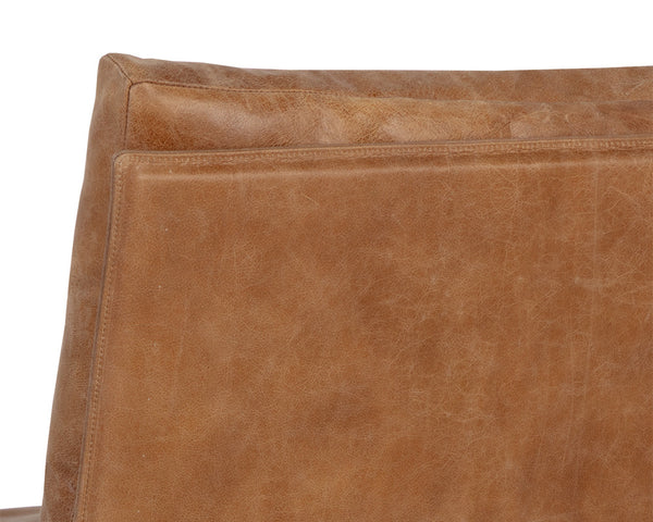 Sunpan Zancor Lounge Chair - Luxurious Leather Comfort with Unique Handcrafted Design for Stylish Relaxation Gunmetal / Tan Leather