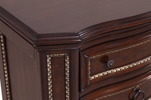 English Elm Paris G09300-D Dresser with Velvet-Lined Top Drawer, Wood Veneer Finish, Iron-Style Handles & Bun Feet Cherry 46 L x 23 W x 55 H B078P301567